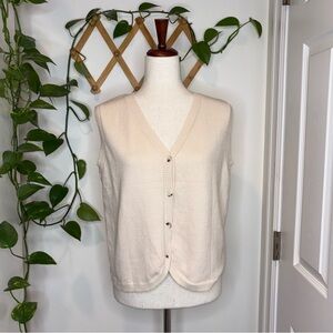 LILLUSORY Cream Button Up Vest